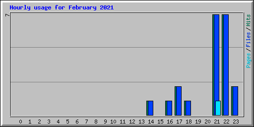 Hourly usage for February 2021